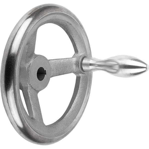 Handwheel DIN950, D1=315 Reamed W Slot D2=26H7, B3=8, T=29, 3, Cast Iron, Comp:Steel, Machine Handle